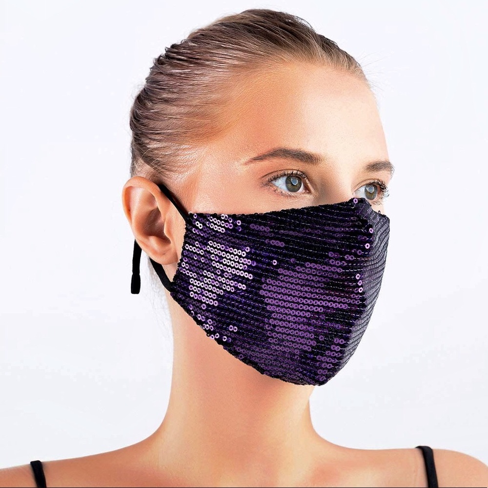 Purple Sequin Mask - Picture 2 of 2